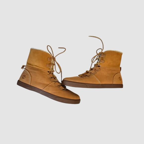 NWOT Timberland Women's Camel Nubuck Leather Dausette Fleece Fold Down Boot 10 - Picture 4 of 8